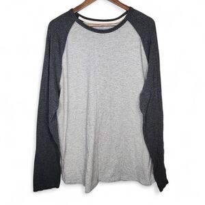 GAP Factory Lived In Rode Slub Jersey Baseball Tee in Light Heather Gray Size X